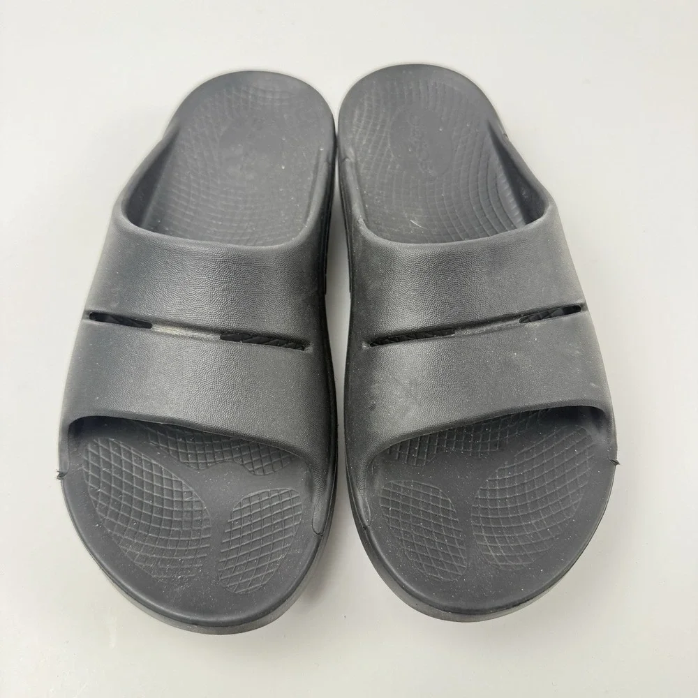 OOFOS OOahh Recovery Slide Sandal Women's Size 8 Black Comfort Sandals